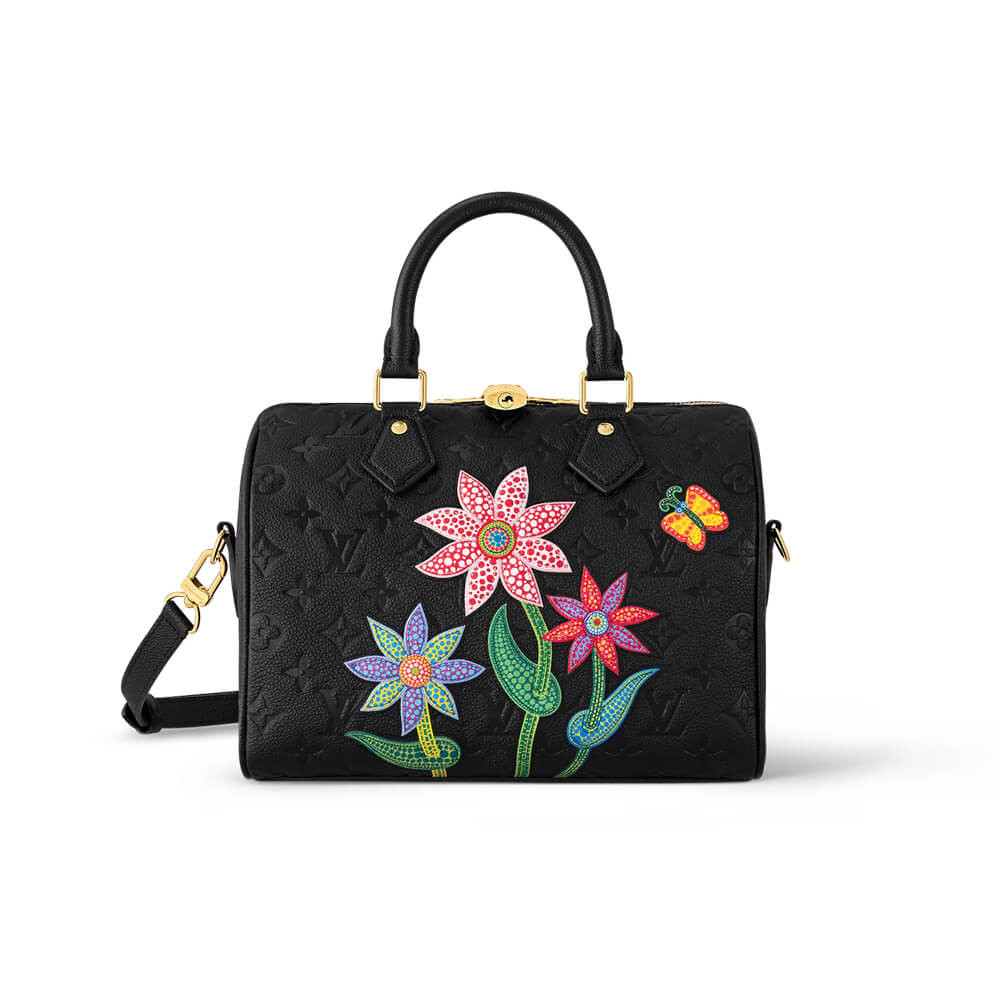 LV x YK Speedy Bandouliere 25 with Flower Marquetry M46415