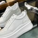 Chanel Grained Calfskin Leather Thick Sole Logo Sneakers G38808 White