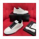 Chanel Grained Calfskin Fabric Logo Sneakers G41350 White Black