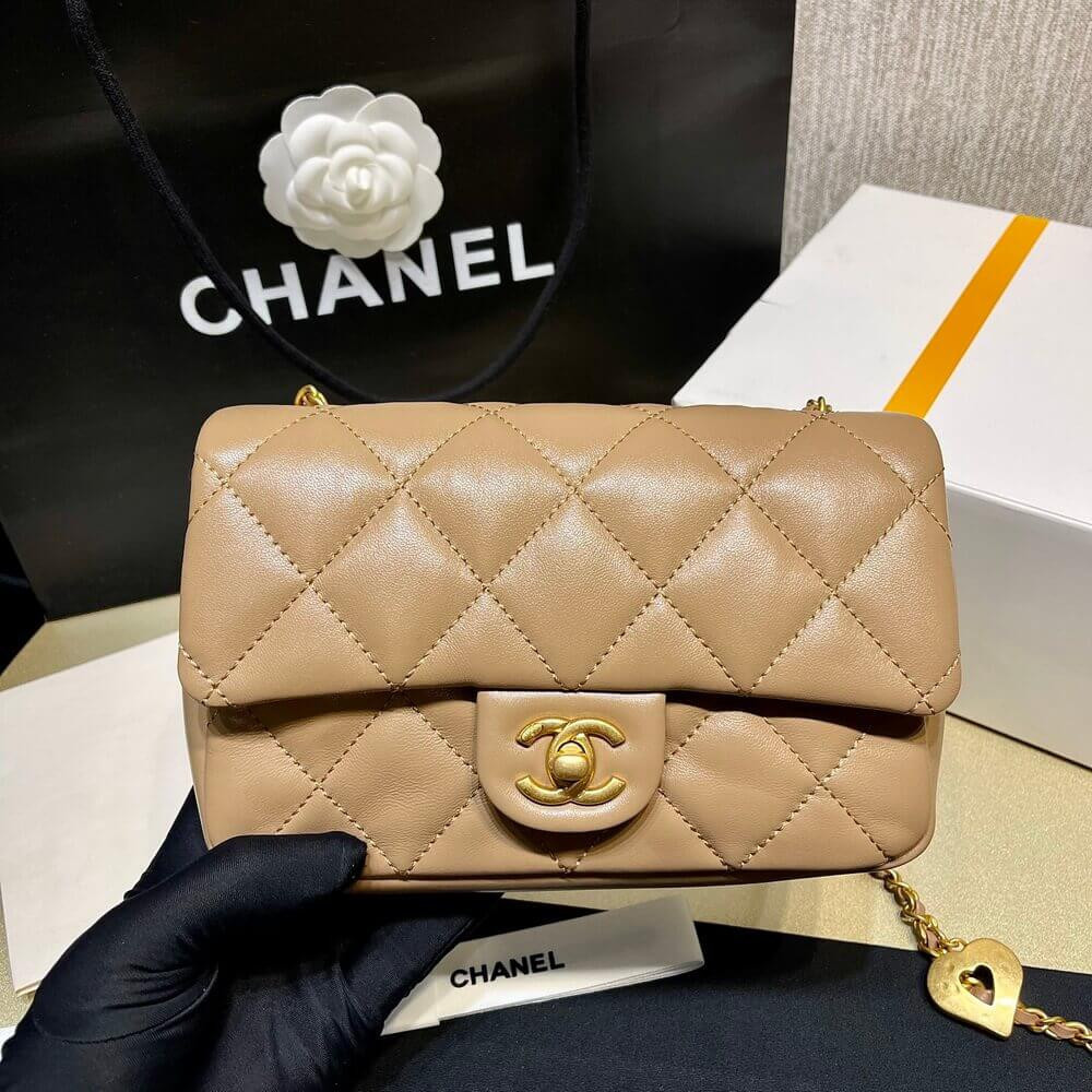 Chanel Mini Flap Bag 20cm Heart Chain AS3457