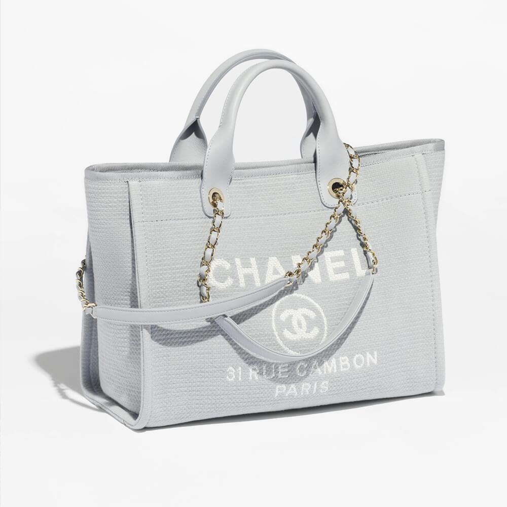 Chanel Deauville Shopping Bag in Mixed Fibers AS3351 Grey