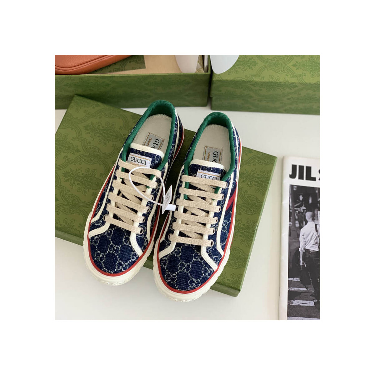 Gucci Tennis 1977 Blue Denim Sneaker 606110