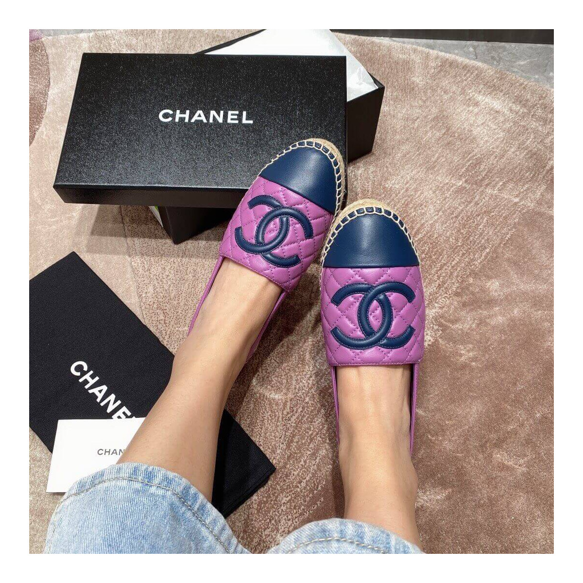 Chanel Lambskin Espadrilles G29762 Purple