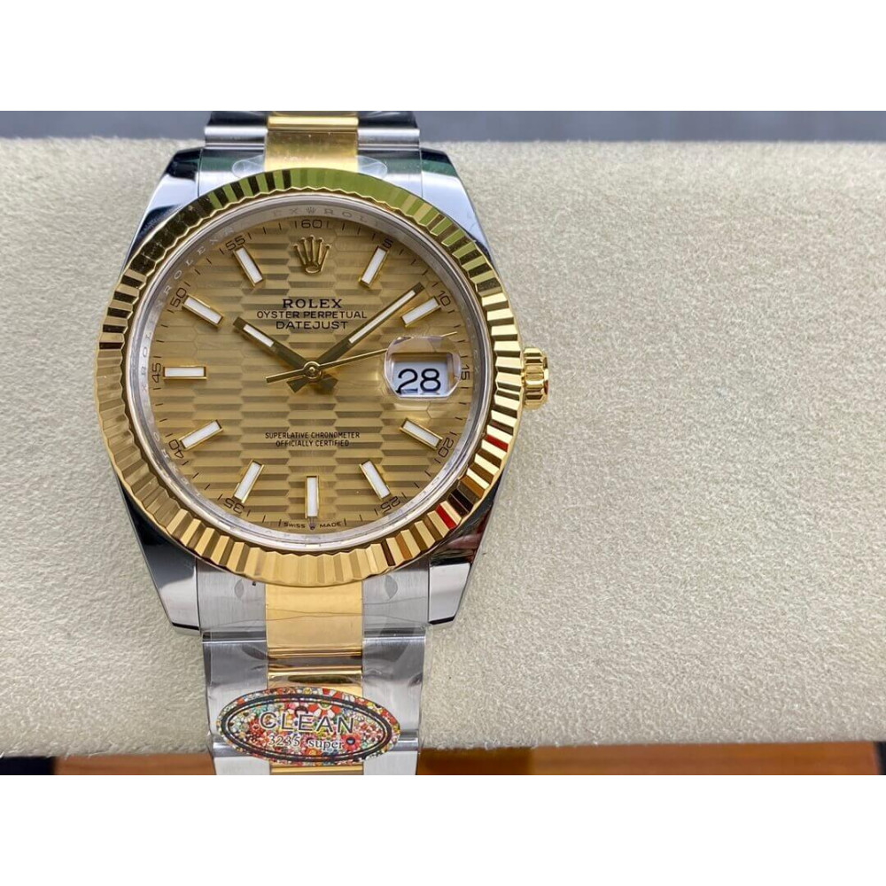 Rolex Datejust 41mm Oystersteel and Yellow Gold Automatic Fluted Bezel