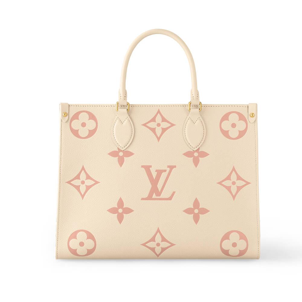 Louis Vuitton Monogram Empreinte Leather OnTheGo MM M21575 Creme/Pink