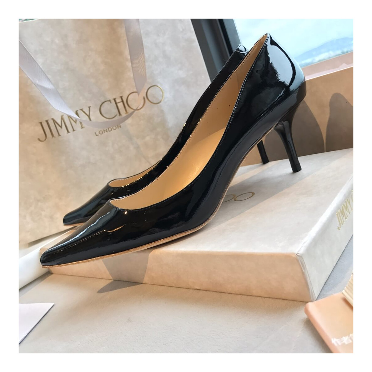 Jimmy Choo Romy 6.5cm Patent Pointed-Toe Pumps 120012