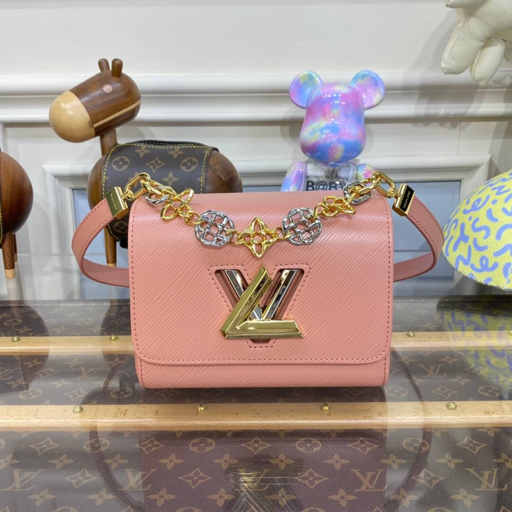 Louis Vuitton Epi Leather Twist PM with Monogram Flowers Chain