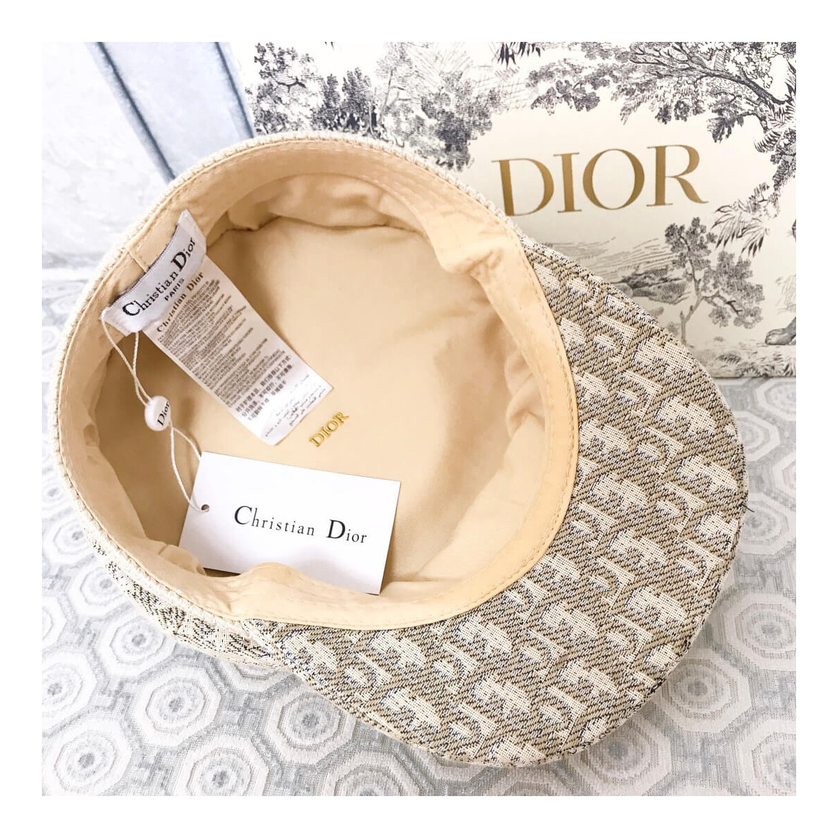 Christian Dior Oblique Canvas Newsboy Hat 48850