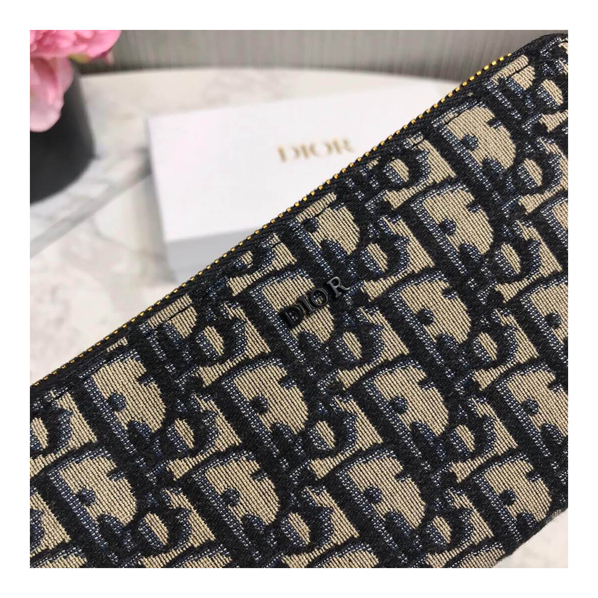 Christian Dior Oblique Jacquard Zippy Wallet M017