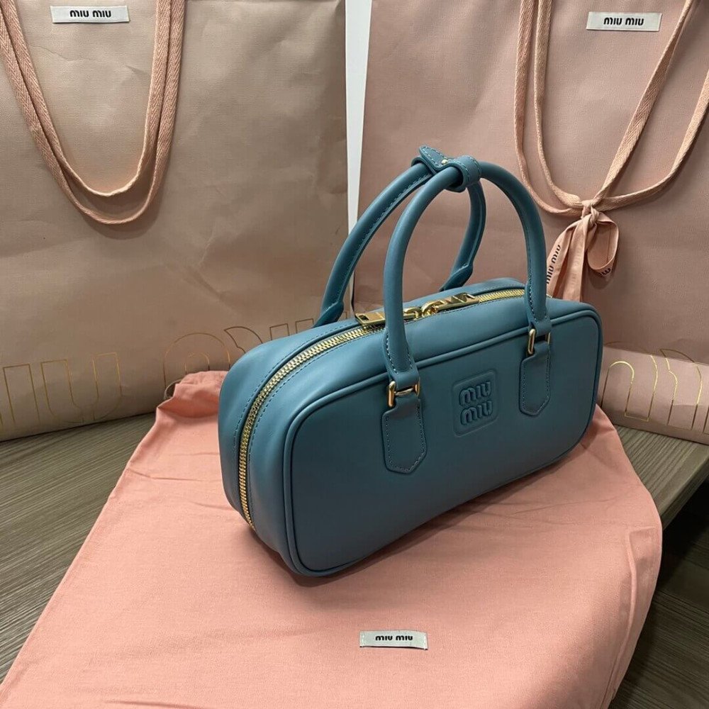 Miu Miu Arcadie Leather Bag 5BB148 Marina Blue