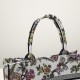 Christian Dior Book Tote White Multicolor Jardin Botanique Embroidery