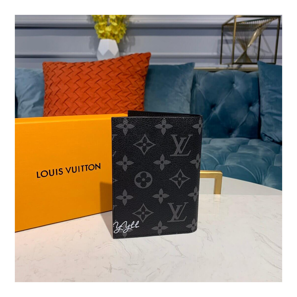 Louis Vuitton Monogram Eclipse Horse Print Passport Cover M64501