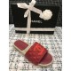 Chanel CC Quilted Mules G35604 Burgundy/Red