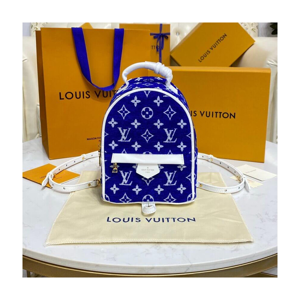 Louis Vuitton Monogram Jacquard Velvet Palm Springs Mini M46207 Blue