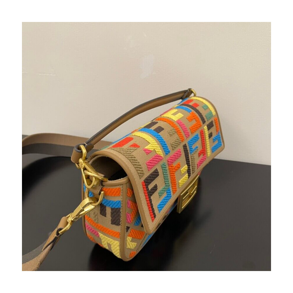 Fendi Baguette Multicolor FF Canvas Bag 8BR600