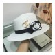 Chanel Flower Embellished Straw Hat AA6730