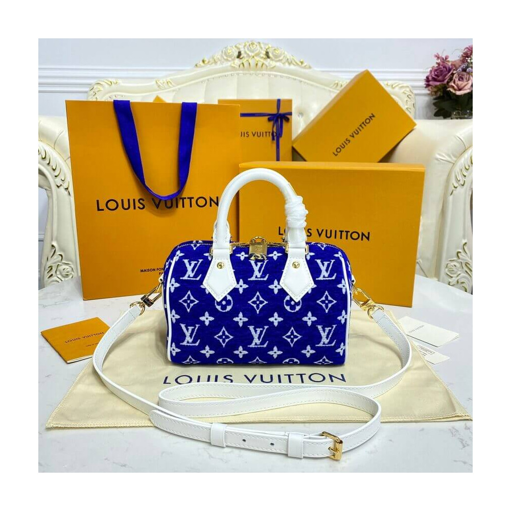 Louis Vuitton Monogram Jacquard Velvet Speedy Bandouliere 20 M20751