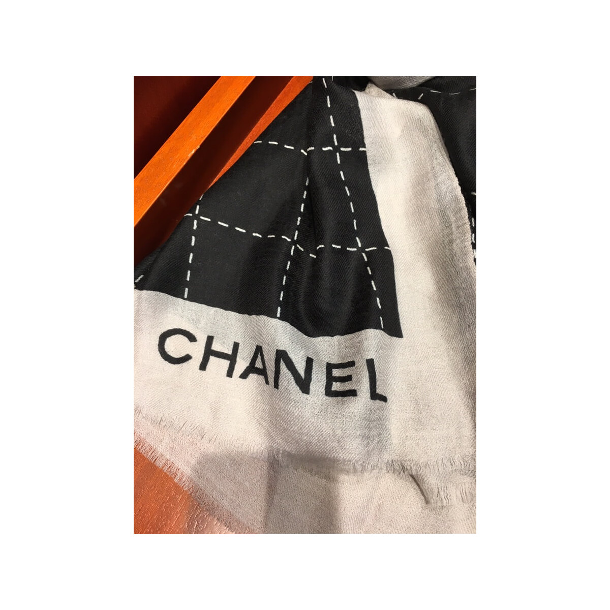 Chanel Cashmere Wool Sequins CC Stole C32041