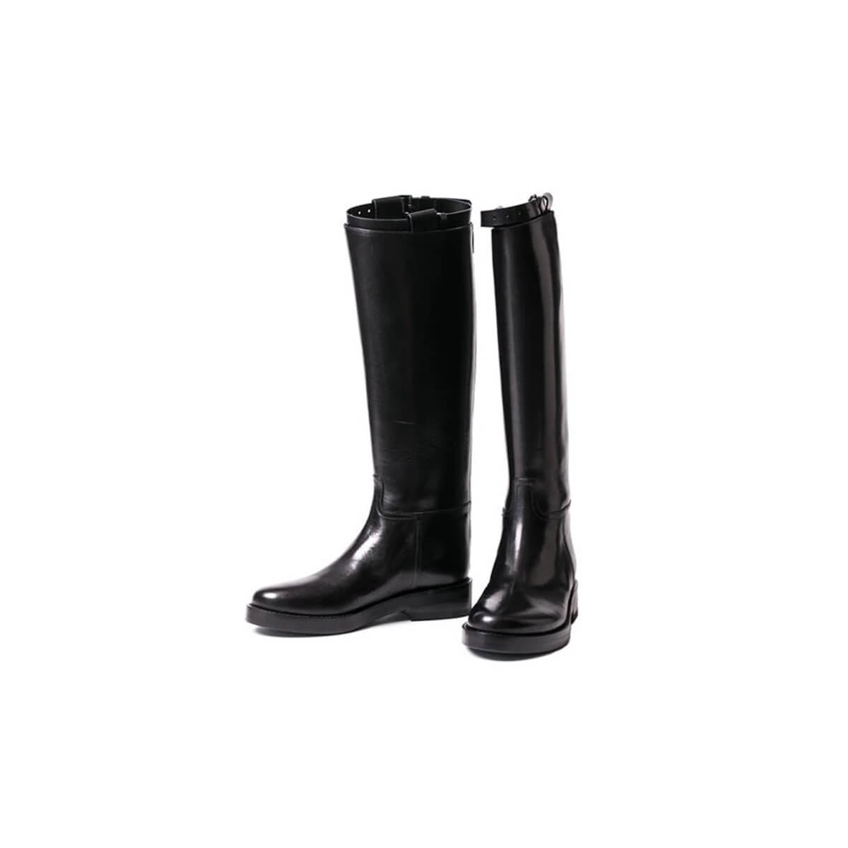 Ann Demeulemeester Riding Boots Vitello Lucido Nero 347336