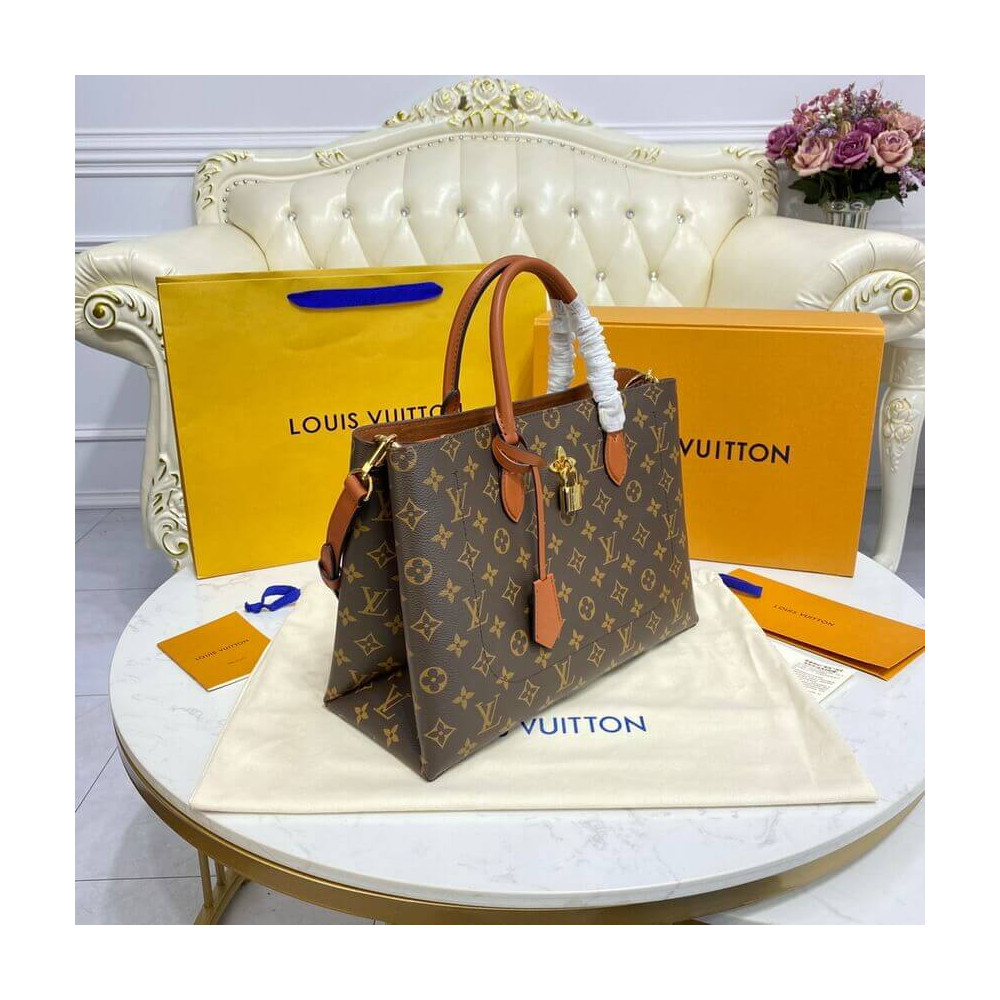 Louis Vuitton Monogram Canvas Flower Tote M43770 Caramel