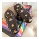 Gucci Princetown Bees and Stars Embroidered Fur Slipper Mules 448653