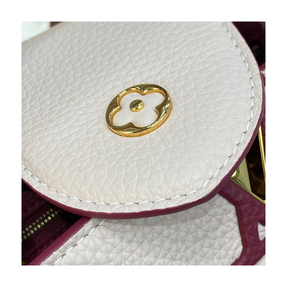 Louis Vuitton Capucines BB M59061 Eggshell/Lie de Vin Red