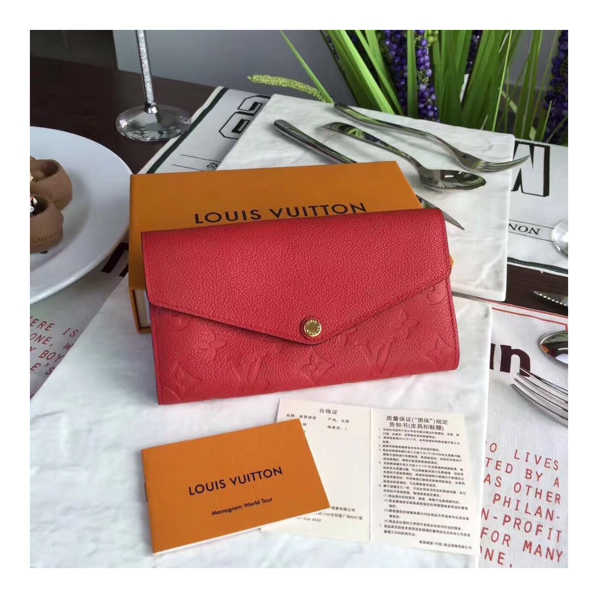 Louis Vuitton Monogram Empreinte Sarah Wallet M61181