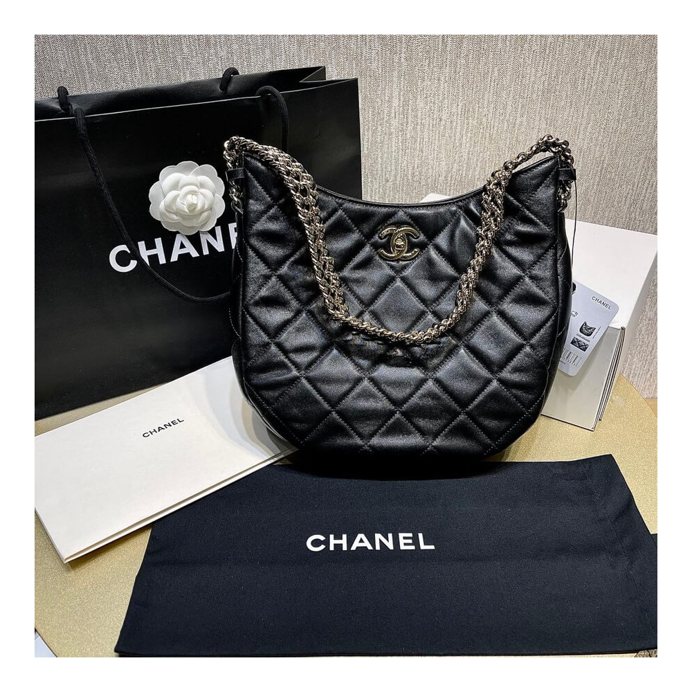 Chanel Hobo Bag in Lambskin AS3153 Black