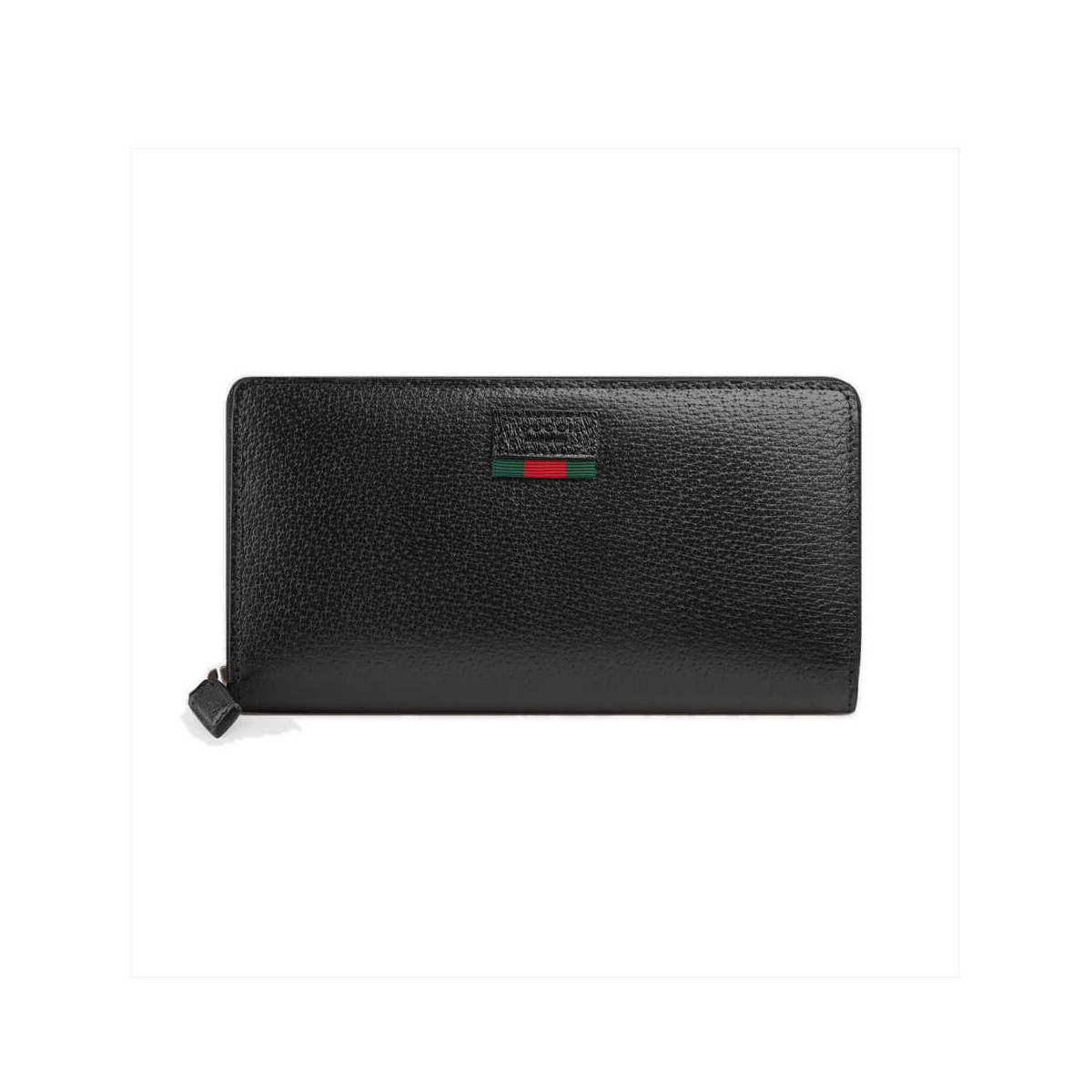 Gucci Leather Zip Around Wallet With Web 435298