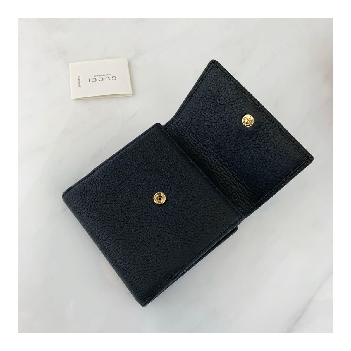 Gucci Leather French Flap Wallet 456122