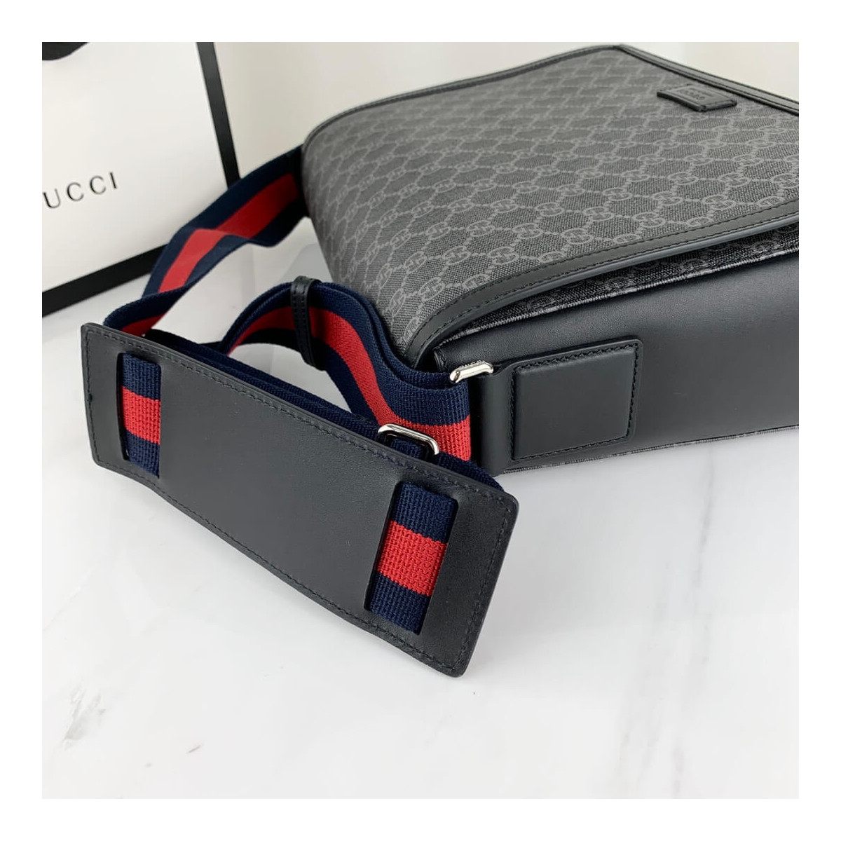 Gucci GG Black Flap Messenger 474138