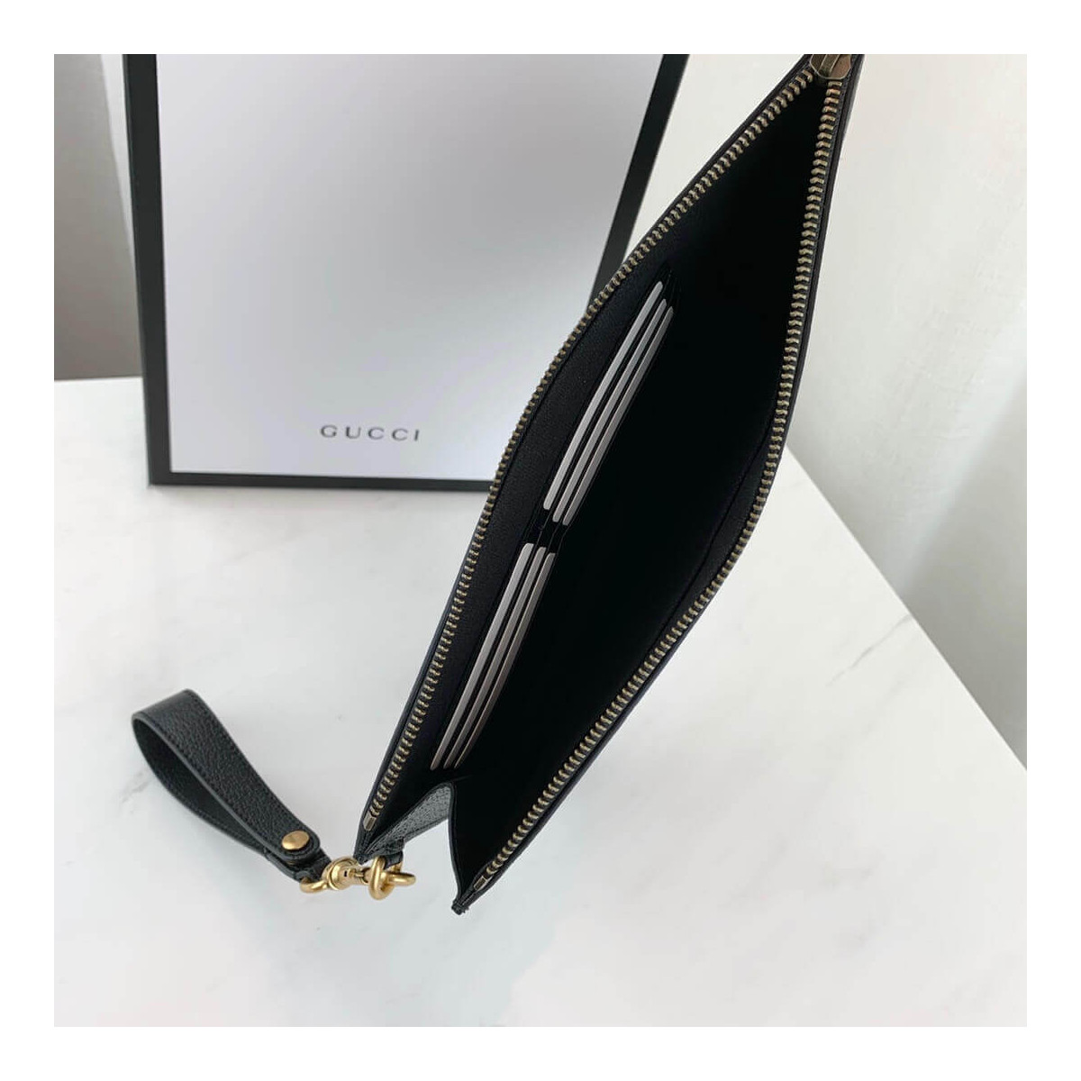 Gucci Leather Pouch With Web 428758