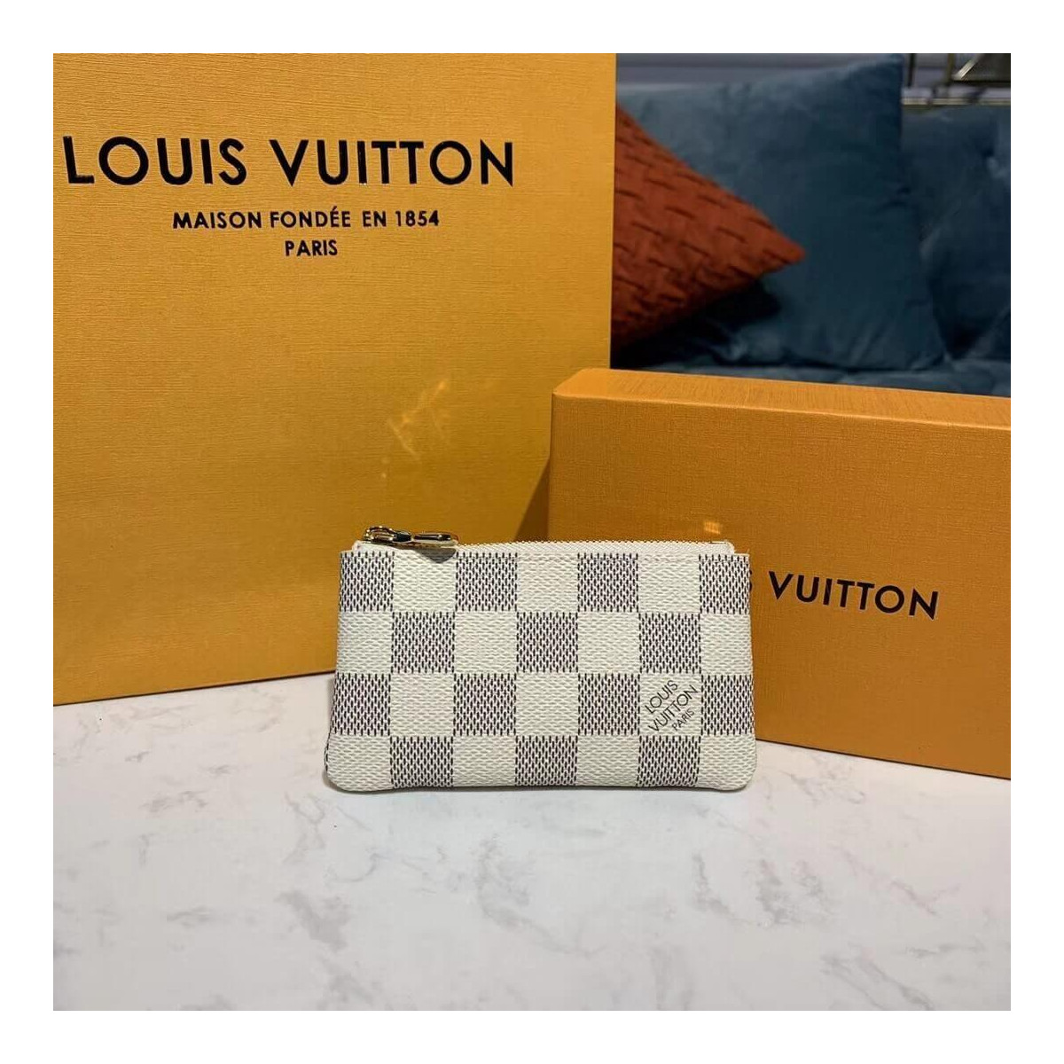 Louis Vuitton Damier Azur Key Pouch N62659