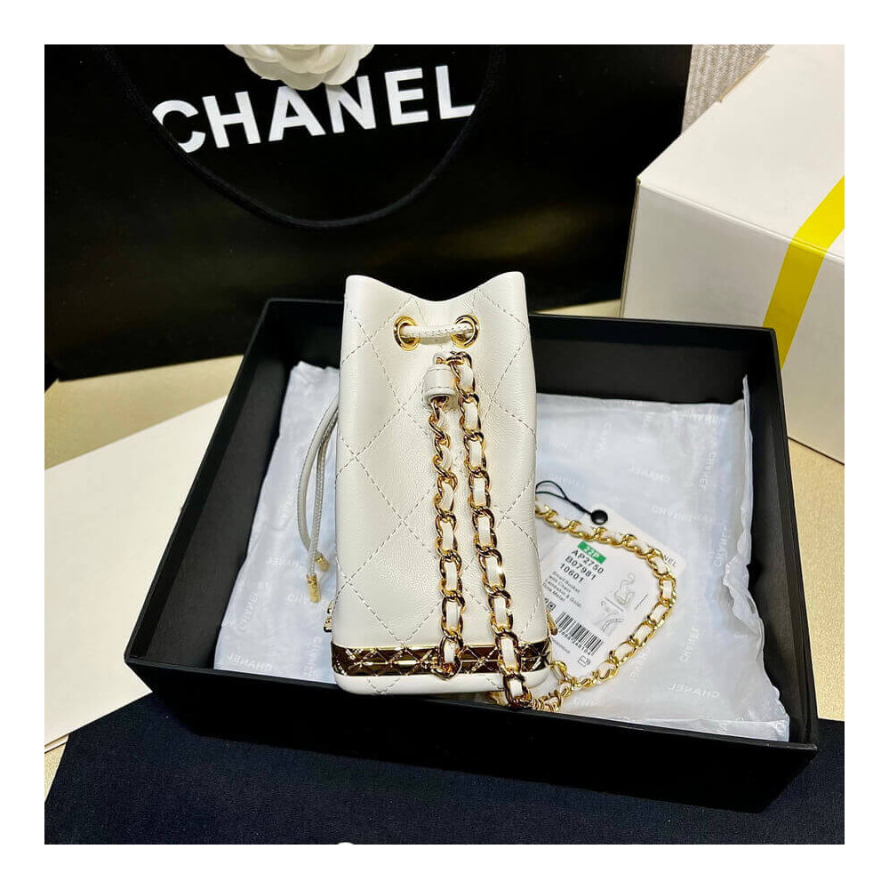 Chanel Small Bucket with Chain in Lambskin AP2750