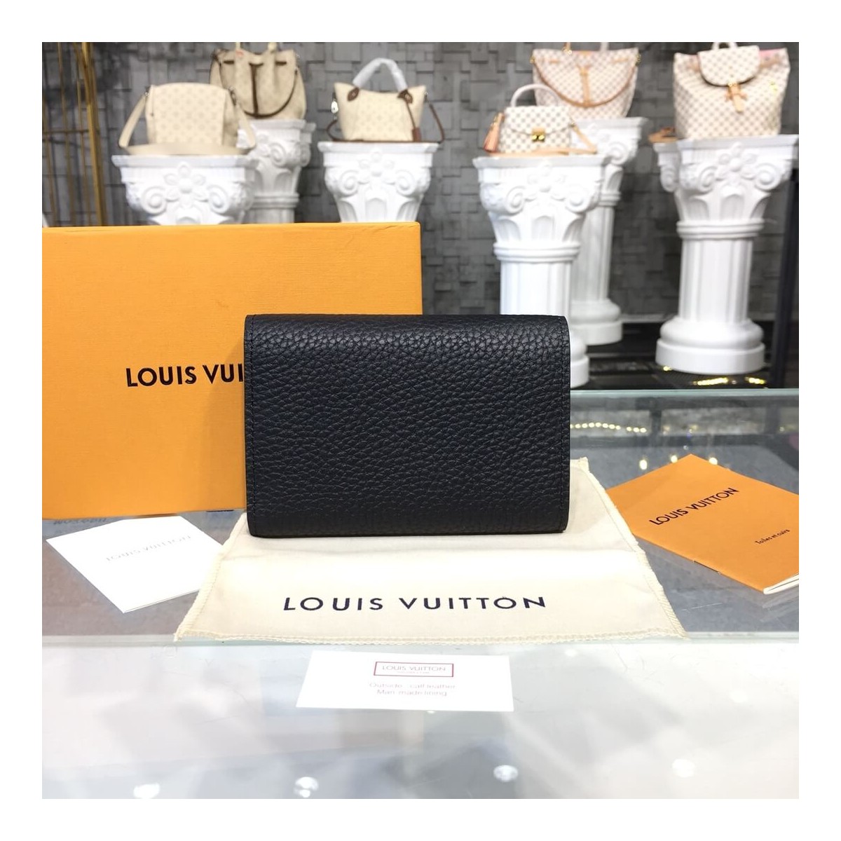 Louis Vuitton Taurillon Leather Capucines Compact Wallet M62658 M62654