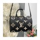 Louis Vuitton Bicolor Monogram Empreinte Speedy Bandouliere 25 M58947 Black/Beige