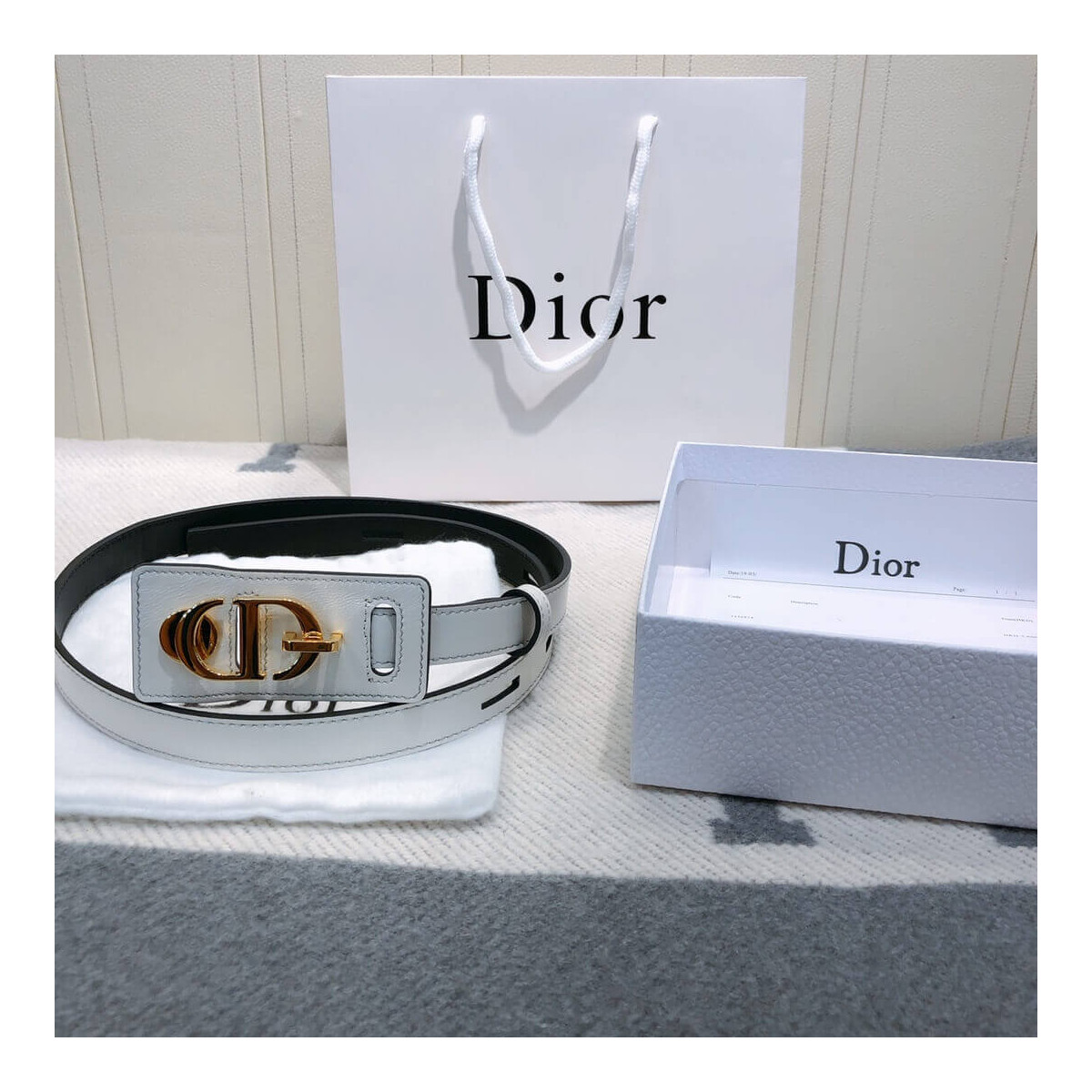 Christian Dior 30 Montaigne Lambskin Belt B0046