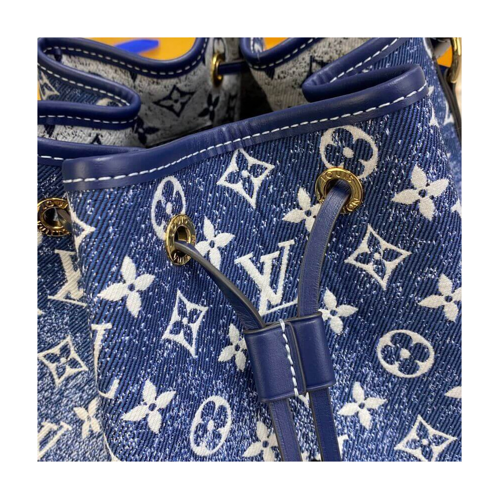 Louis Vuitton Denim Jacquard Textil Petit Noe M59606