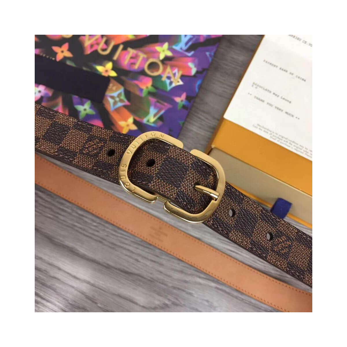 Louis Vuitton Damier Canvas Mini Belt 25mm M9744V