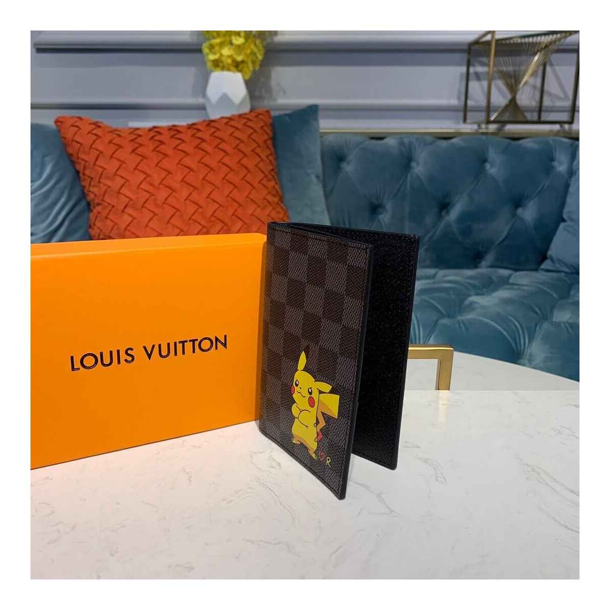 Louis Vuitton Damier Graphite Pikachu Print Passport Cover M64411