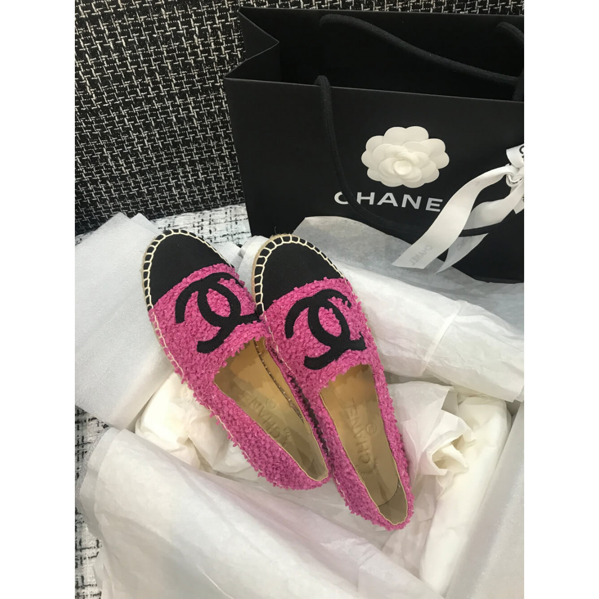 Chanel Tweed Espadrilles G29762 Rosy