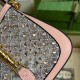 Gucci Jackie 1961 Mini Crystal GG Should Bag 677027 Black