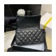 Chanel Lambskin Mini Flap Bag With Top Handle Black AS2431 with Lion Charm