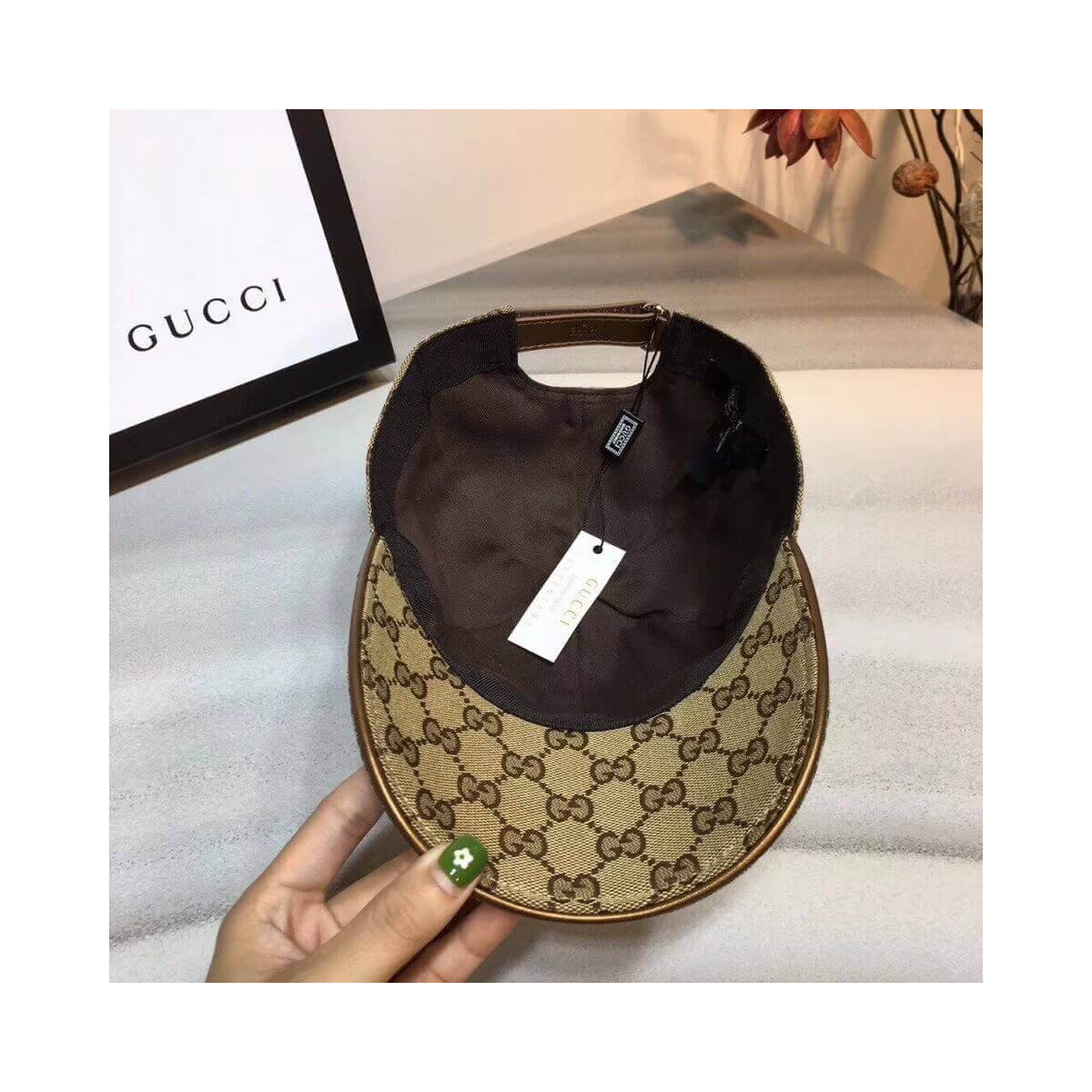 Gucci Original GG Canvas Baseball Hat With Web 200032