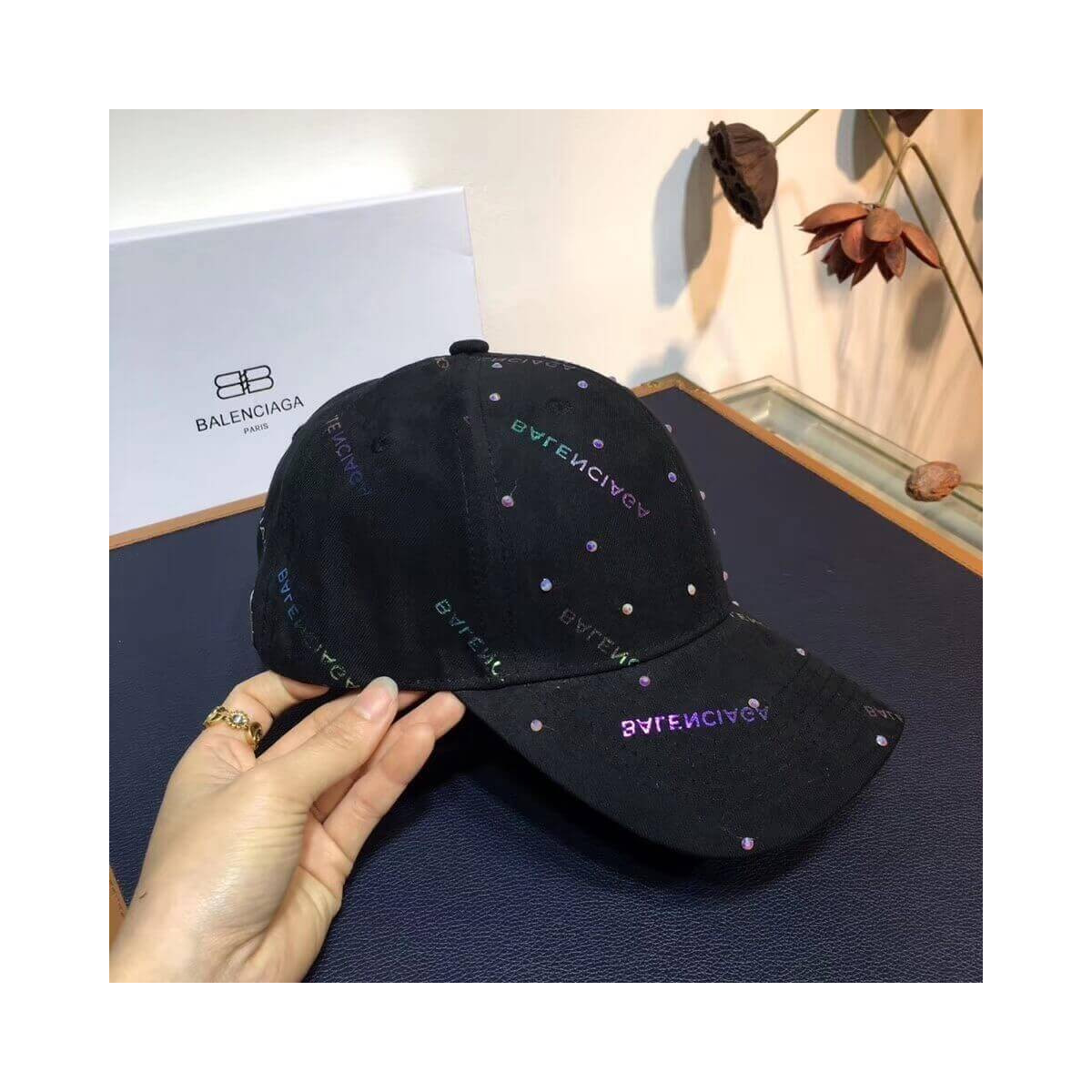 Balenciaga Logo Embroidered Baseball Cap 26896