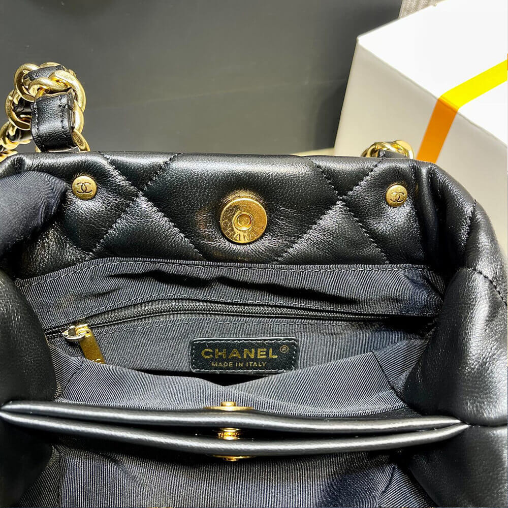 Chanel Small Tote in Black Lambskin AS3502