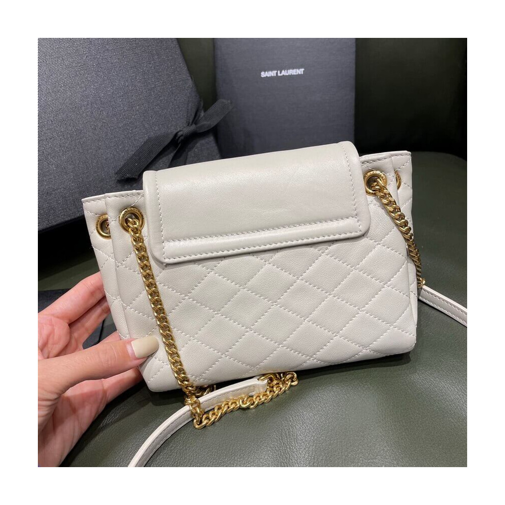 Saint Laurent Nolita Mini Leather Shoulder Bag 672738 White