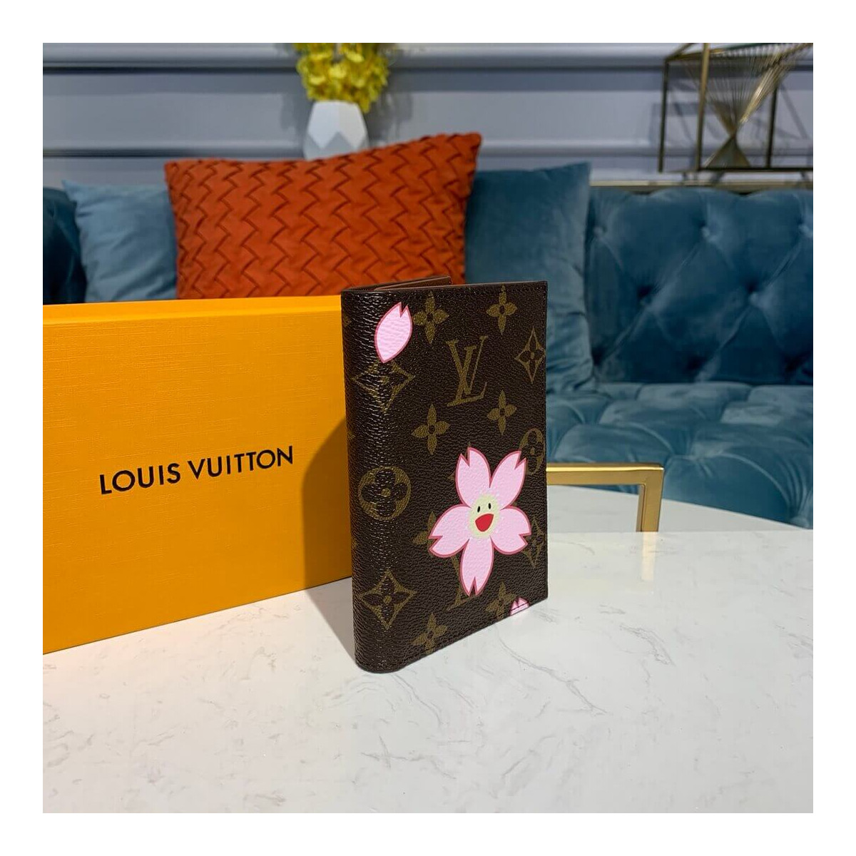 Louis Vuitton Monogram Canvas Flower Print Passport Cover M64502