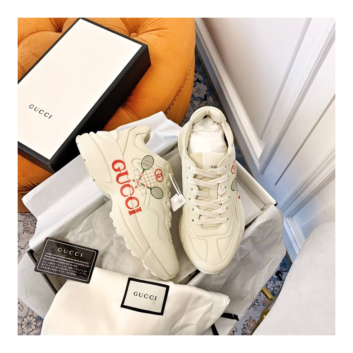 Gucci Rhyton Tennis Racket Motif Sneaker 609343