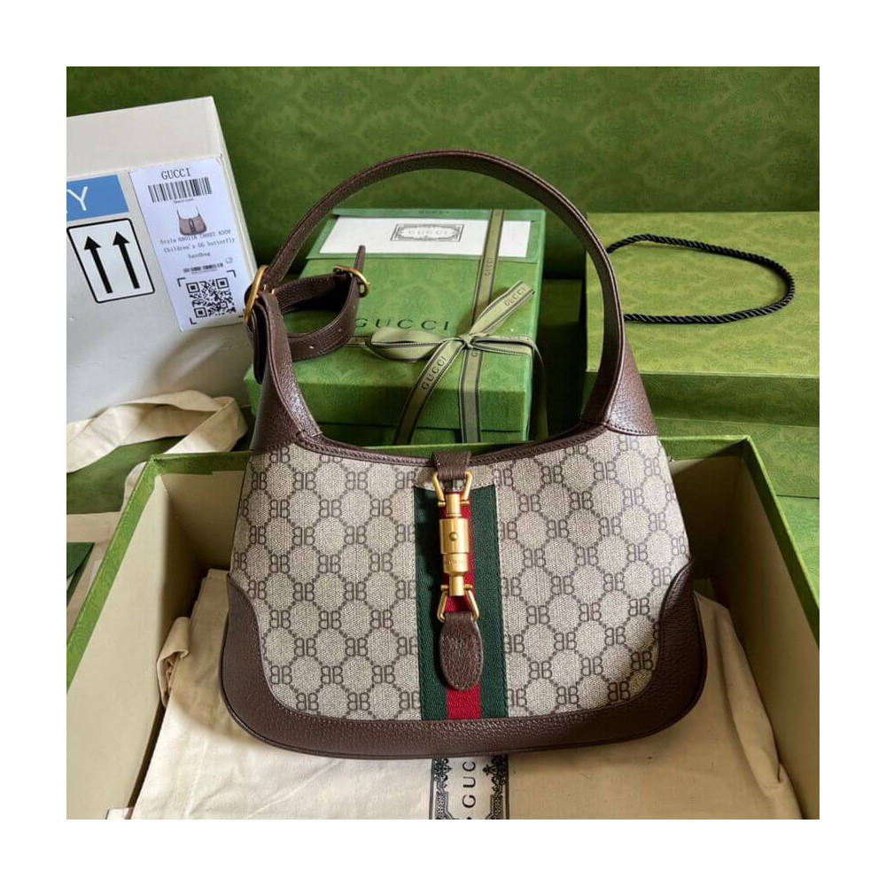 Gucci x Balenciaga Jackie 1961 Small Hobo Bag 680118 Coffee